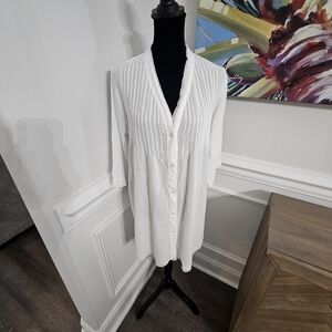 Oscar De La Rebta Pink Label White Night Gown Short 100% Cotton Comfy